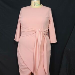 Kimono Sleeve Faux Wrap Dress Plus Size